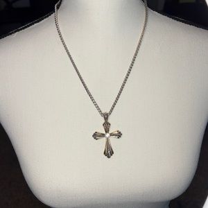 Cross necklace and earring set